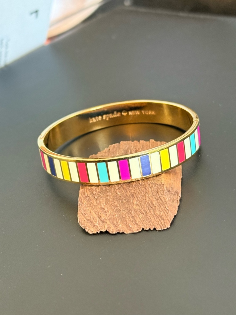 Kate Spade How Do You do Rainbow Stripe bangle bracelet